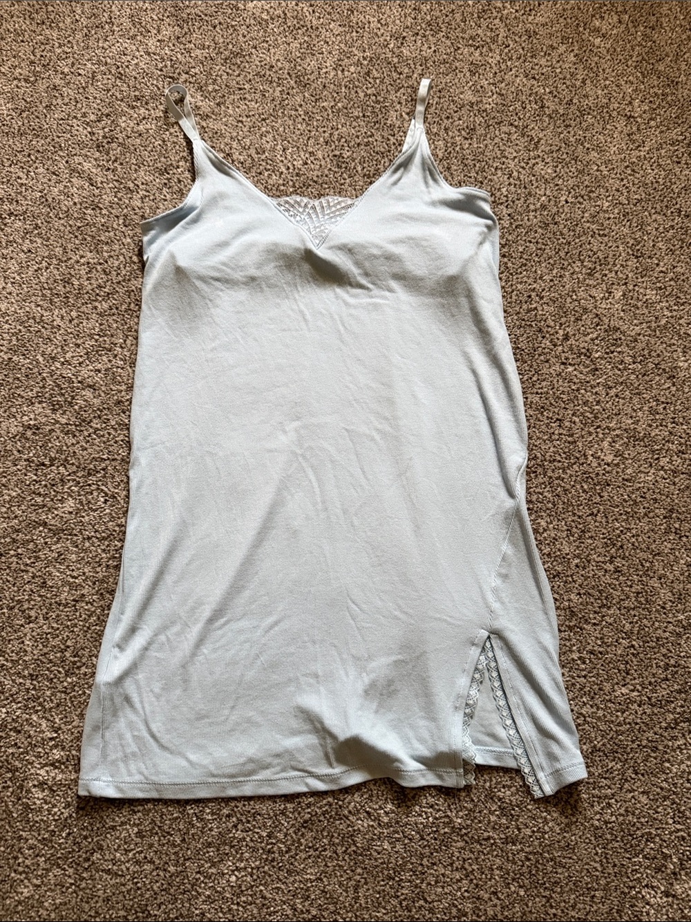 PJ Salvage Light Gray Lace-Trim Camisole Slip Dress